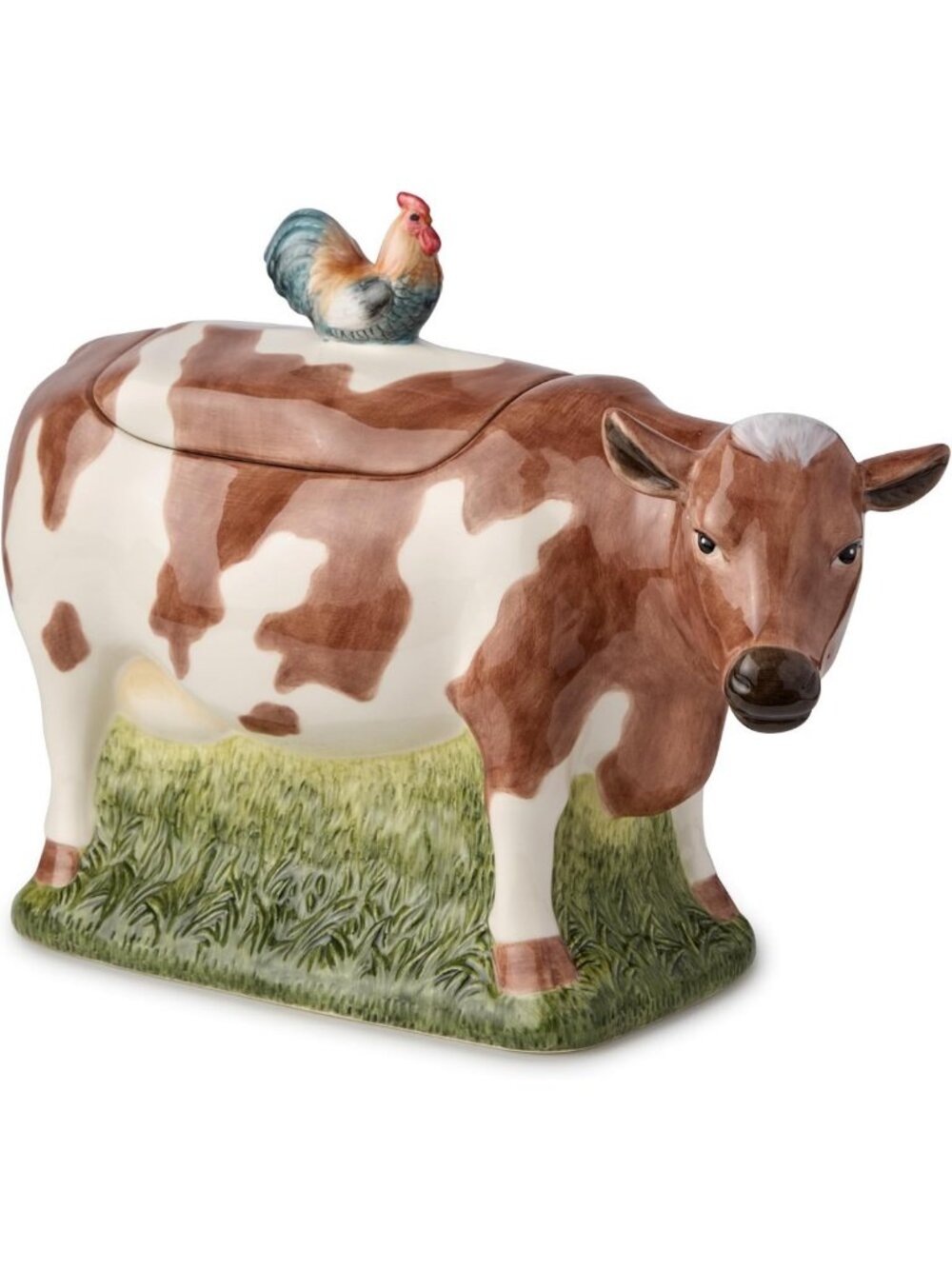 Vintage 3D Cow Cookie Jar - 11" Ceramic Canister, Rustic Farmhouse Décor